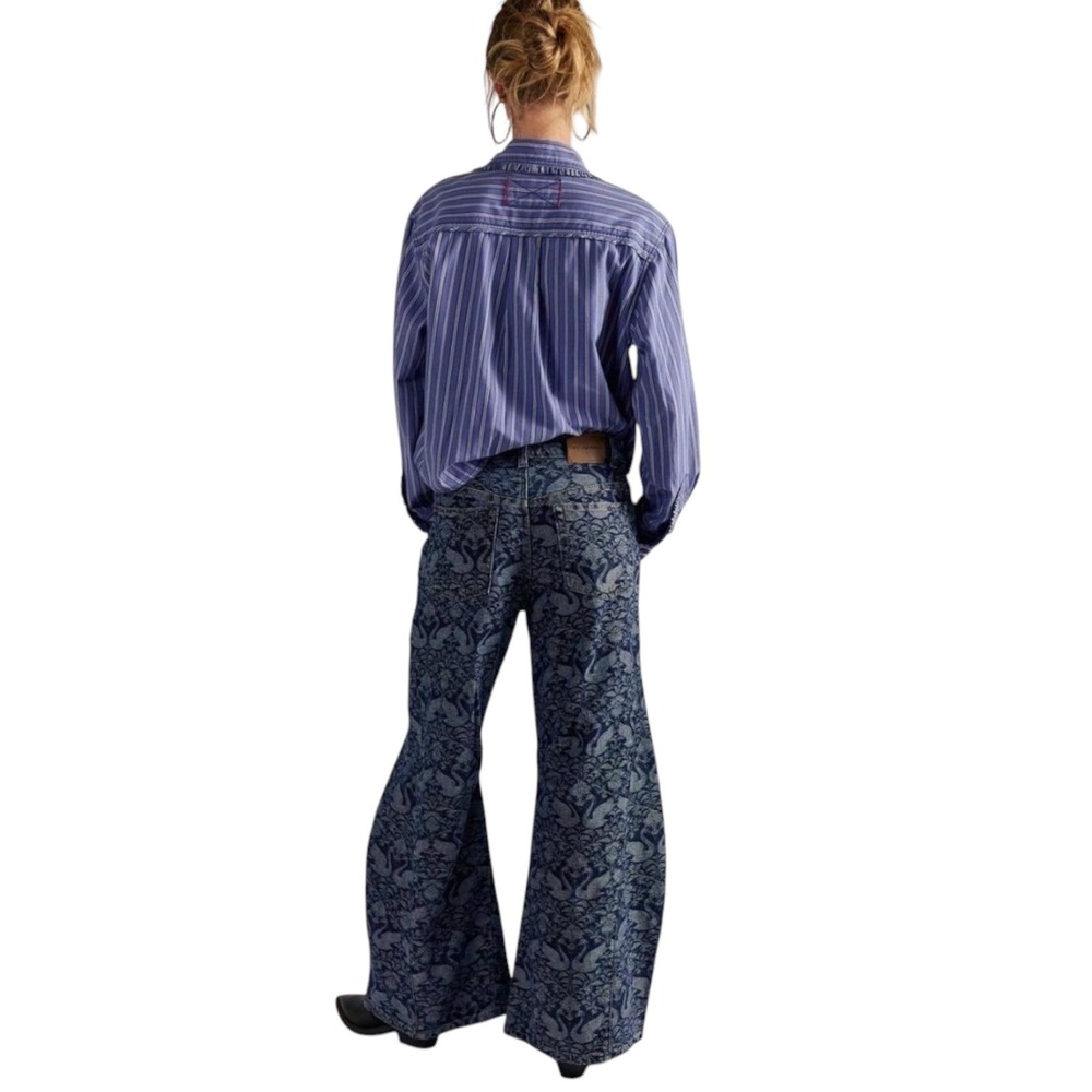 Free People We The Free Eden Slouch Swan Song Jeans Size 31 (Sold Out Color-way) - Picture 4 of 14